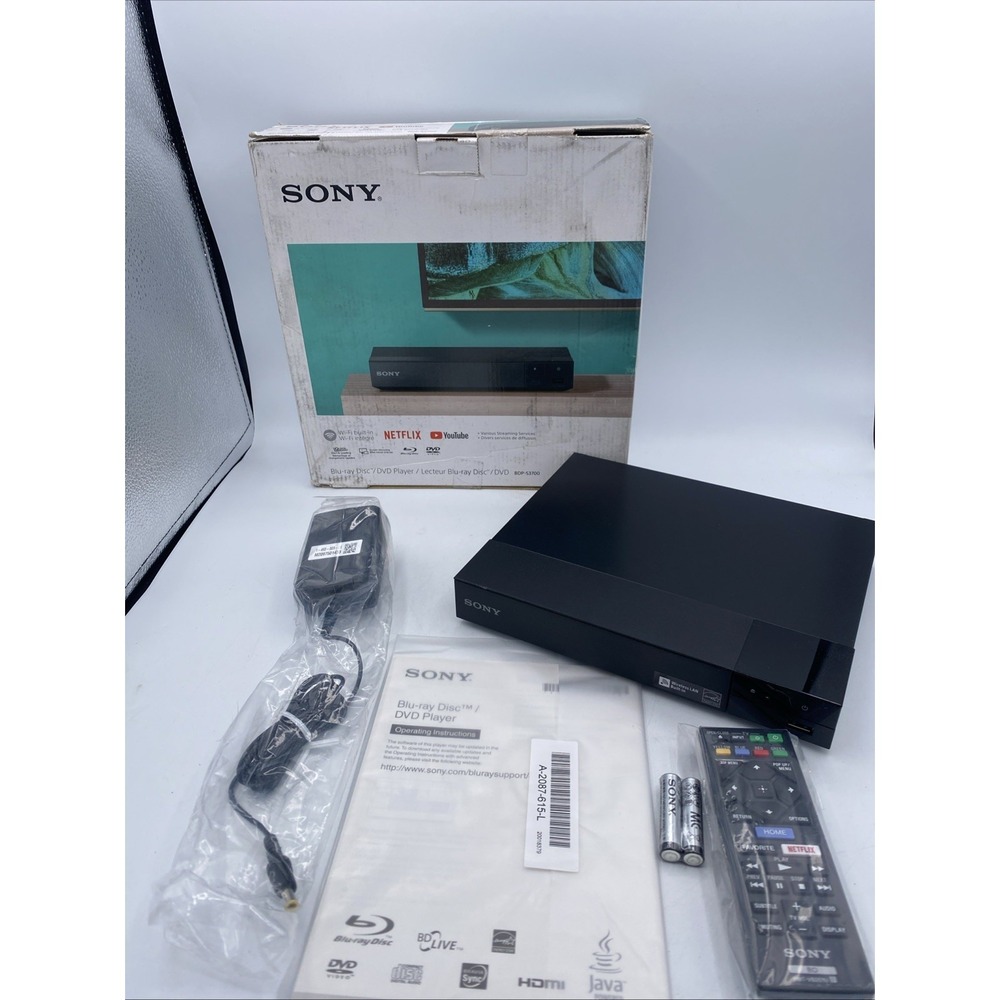 Sony BDP-BX370 Blu-ray DVD Player Wi-Fi Netflix YouTube HDMI Open Box